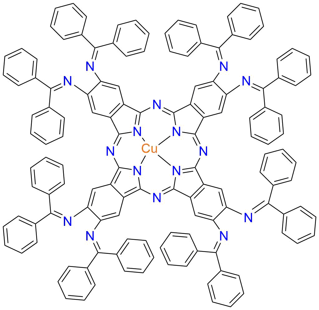 o-Diphenylmethanimine-substituted (−N=CPh2) Copper (II) phthalocyanine
